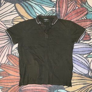 Dark Green Button Up Polo Shirt